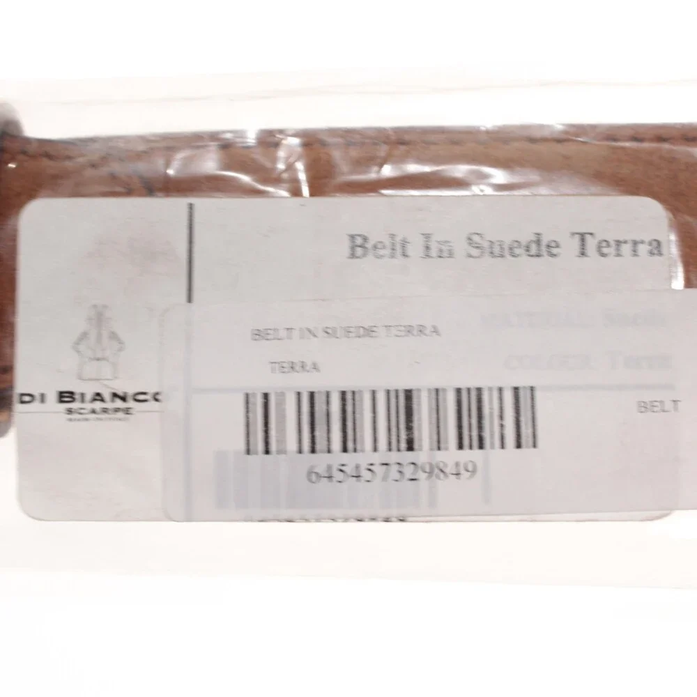 Di Bianco NWT Cut to Size Dress Belt In Solid Brown Suede Leather One Size